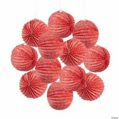 Top 10 🔥 10" Red Bandana Hanging Paper Lanterns – 12 Pc. 💯