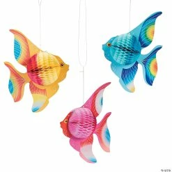 Best Sale 🧨 10" Tropical Fish Honeycomb Hanging Decorations - 6 Pc. 😉