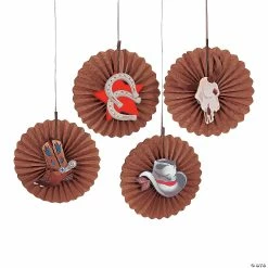 Outlet 🛒 12" Western Party Hanging Fans – 12 Pc. 😍