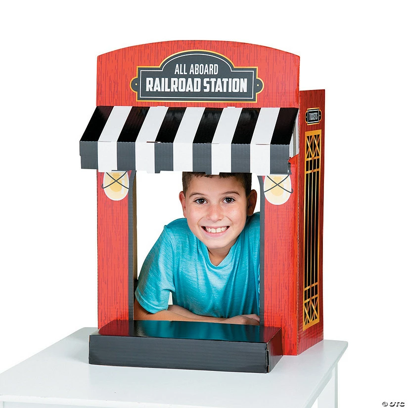 New 😉 Railroad Ticket Booth Tabletop Photo Op Stand-Up - 2 Pc. 🔥 - Image 2
