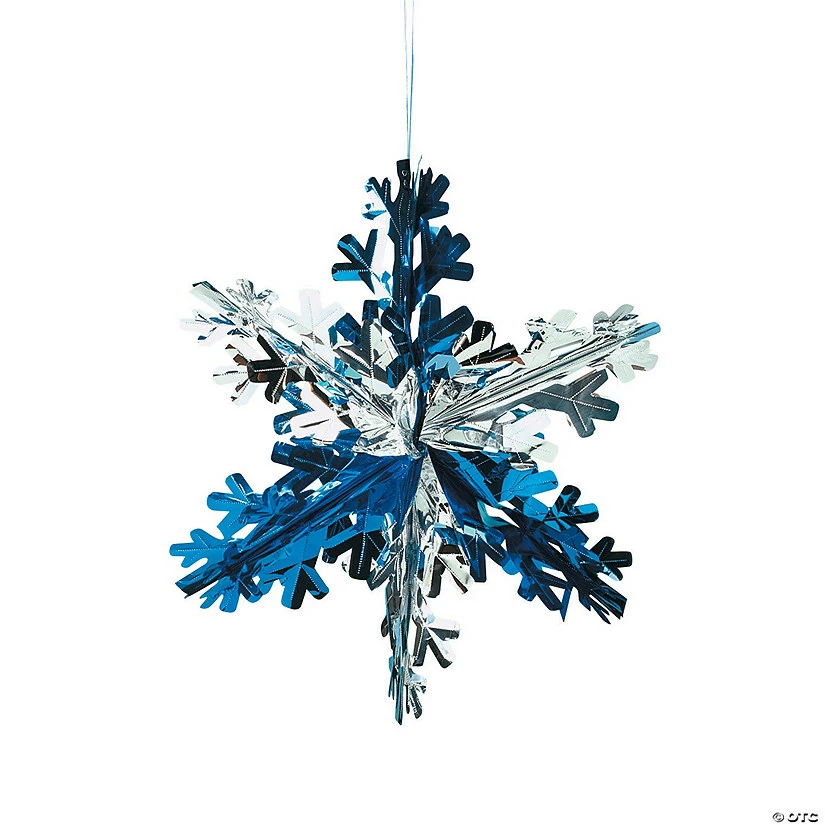 Best Pirce π 16" Foil Snowflake Hanging Decorations - 12 Pc. π