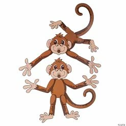 Cheapest 😀 42 1/2" - 46" Island VBS Monkey Jointed Cutouts - 2 Pc. 🔥