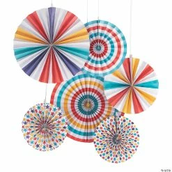 Brand new 🎉 8" - 16" Carnival Hanging Paper Fans - 6 Pc. ❤️
