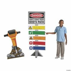 Budget 👏 Construction VBS Directional Sign & Jackhammer Cardboard Stand-Ups - 2 Pc. 🌟