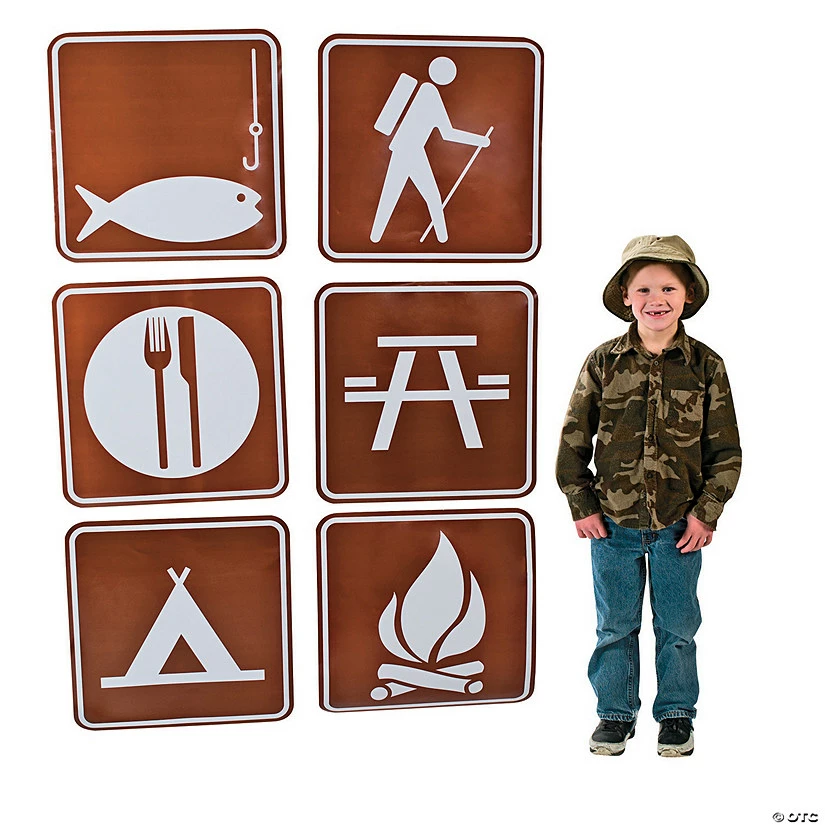 Cheapest π Jumbo Camp Sign Cutouts - 6 Pc. π₯