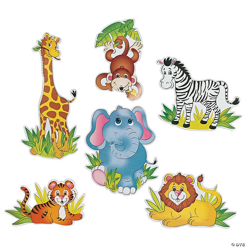 Best Pirce 🥰 Jumbo Zoo Animal Cutouts - 6 Pc. ⌛