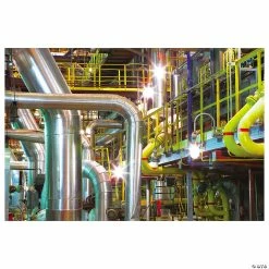 New β€οΈ Realistic Factory Backdrop Banner - 3 Pc. β¨