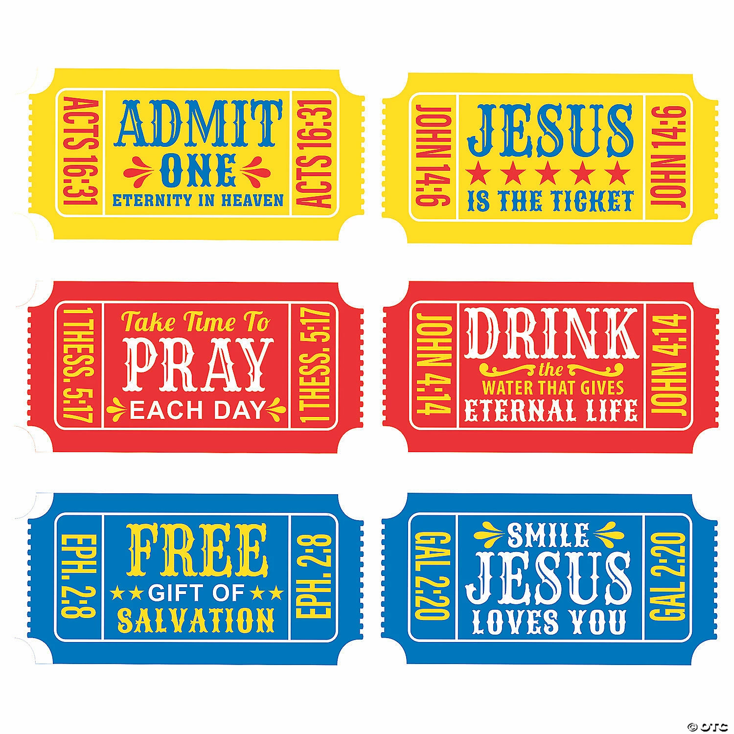 Promo π Religious Giant Carnival Ticket Cutouts - 6 Pc. π§¨